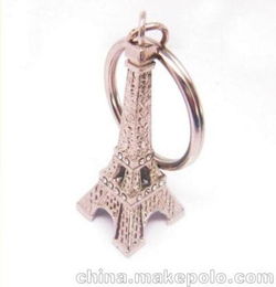 谷欧 精美创意复古钥匙扣 促销小礼品 埃菲尔铁塔挂件 饰品